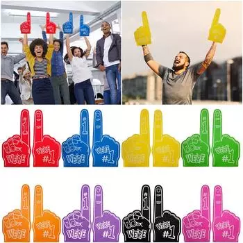 1шт перчатки для мероприятий с надписью «Жест победы» на ладони. 1 Игры Перчатки для поддержки Мультфильм Гигант Подбадривание Нет. Реквизит для черлидинга на 1 палец
