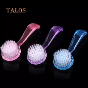 1шт пластиковая длинная ручка с круглой головкой для ногтей для удаления пыли щетка для очистки маникюрный инструмент