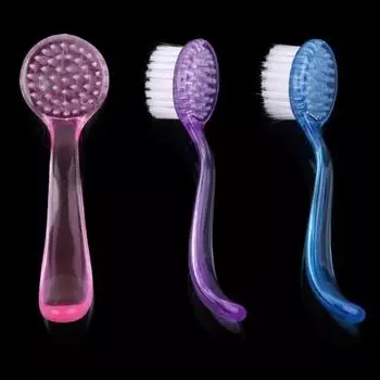 1шт пластиковая длинная ручка с круглой головкой для ногтей щетка для удаления пыли