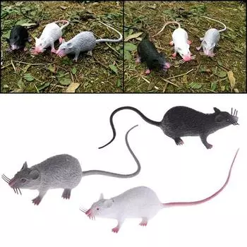 1шт пластиковые крысы мышь модель фигурки дети Хэллоуин трюки шалости реквизит игрушка серый