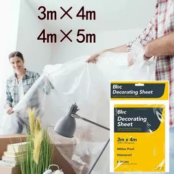 1шт пластиковый пылезащитный чехол для мебели, водонепроницаемый пылезащитный чехол для автомобиля, дивана, пылезащитной кровати 3*4m