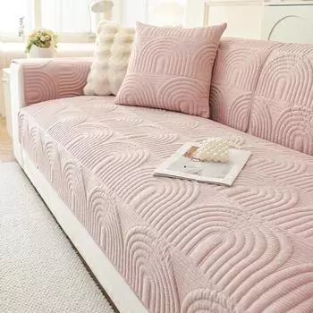 1шт плюшевый чехол для дивана для гостиной, зимний теплый коврик для дивана, полотенце, нескользящий универсальный чехол для дивана в форме буквы L, протектор для домашнего декора A 70x70