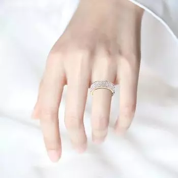 1шт подарок ювелирные изделия стальное кольцо Bling титановые аксессуары любовник помолвка пара 7 золотой