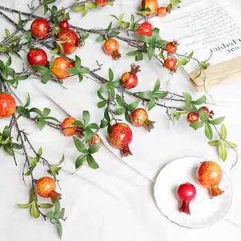 1шт поддельное растение имитирует пенопластовые фрукты настольные украшения искусственные растения гранатовая ветвь