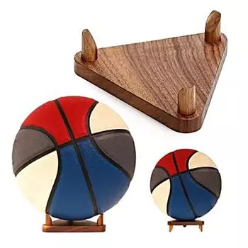 1шт подставка для мячей универсальная треугольная стойка для спортивных мячей деревянная коричневая тренога основание баскетбольная стойка для хранения держатель мячей 13.5*13.5*5