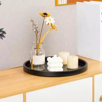 1шт подставка для свечей, подставка для свечей, простой подставка для свечей, многофункциональный круглый декоративный подставка для ароматических свечей, черное украшение для хранения