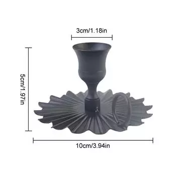 1шт подставка для свечи черный железный домашний декор металлический столб подсвечник подсвечник настольный литой декор конический подсвечник свадьба 5CM