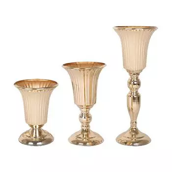 1шт подсвечники ретро подставка для цветов труба свадебный центральный элемент декор дорожный путеводитель позолоченный элегантный цветочный стеллаж креативный металл 12*20cm золотой