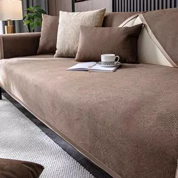 1шт. Подушка для дивана с тотемным элементом из шенилла для офиса, гостиной, четыре сезона 70x70cm коричневый