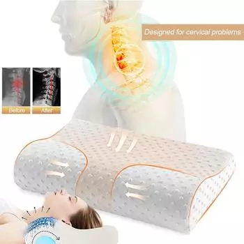 1шт подушка для шеи подушка из пены с эффектом памяти ортопедическая подушка из латекса с эффектом памяти шейного волокна 30*50cm белый
