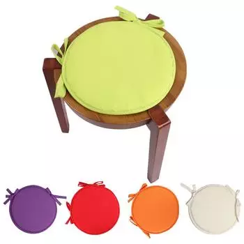 1шт подушка для сиденья толстая подушка для стула современный стиль полиэстер губка накидки на стул кухня с завязками круглый обеденный стул 38cm зелёный