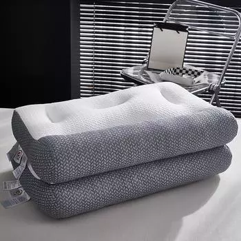 1шт Подушка из волокна, антитравматическая подушка, прочная подушка для позвоночника, домашняя подушка для взрослых, одинарная подушка 45 * 70cm серый