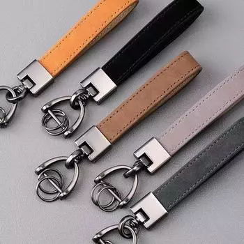 1шт Подвеска Простой брелок Персонализированный ремешок для ключей Пара Пояс Шарм PU Кожаная Автомобильная Цепочка Петля Многоцветный