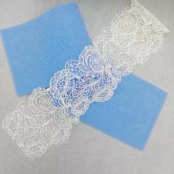 1шт помадка торт украшения плесень Diy выпечки принадлежности силиконовый кружевной коврик синий