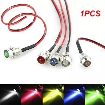 1шт предварительно смонтированный комплект лампочек с держателем для мотоцикла 5 мм 12 В постоянного тока сверхъяркий светодиодный индикатор