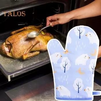 1шт Премиум Силиконовые перчатки для духовки Теплозащита Мягкие противоскользящие силиконовые перчатки Кухонные принадлежности Right Hand синий