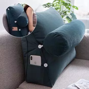 1шт прикроватная треугольная подушка с подголовником диван-кровать поясница спинка подушка для чтения гостиная подушка для чтения 45x45x20cm