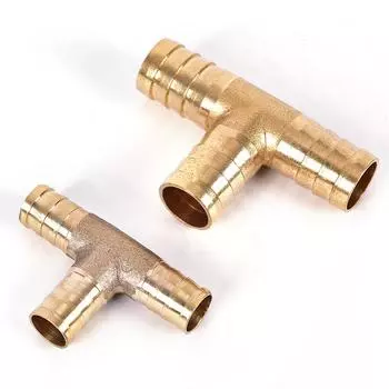 1шт прочный латунный Т-образный 3-ходовой разъем топливного шланга для трубы сжатого воздуха, масла и газа 6MM золотой