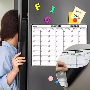 1шт прочный магнитный настенный календарь для дома/офиса стираемая поверхность 28x21см