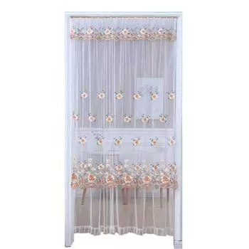 1шт противомоскитная сетка двухслойная полиэстеровая вышитая цветочная занавеска для двери спальня марлевые занавески без дырокола украшение для дома 95*200