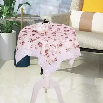 1шт прямоугольная напечатанная декоративная хлопковая скатерть для журнального столика, клетчатая скатерть, маленький квадратный чехол для тумбочки, пылезащитный чехол