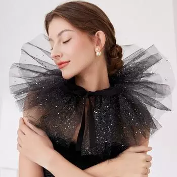 1шт пухлая сетчатая вуаль темперамент поддельный воротник цирковые аксессуары окружность шеи маскарад групповое представление клоун разноцветный