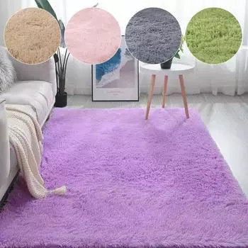1шт пушистый ковер плюшевый коврик на пол длинный плюшевый большой размер мягкое украшение спальня гостиная 4060cm серый
