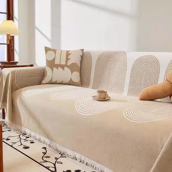 1шт пылезащитный чехол для дивана в гостиной с кисточками цвета хаки, чехол для трехместного дивана в гостиной, чехол для дивана-реклайнера в гостиной 180x130cm