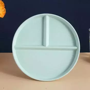 1шт разделенная тарелка 8,6-дюймовая 3-секционная тарелка экологически чистый материал многоразовая для порционного контроля потери веса здорового питания