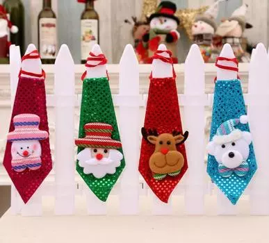 1шт регулируемый галстук с пайетками Санта-Клаус рождественская детская бабочка для вечеринки розы красного