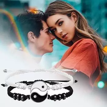 1шт регулируемый подвеска из сплава с подвесками китайский классический плетеный браслет из цепочки и веревки Тайцзи традиционный стиль Инь Ян