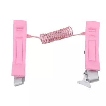 1шт регулируемый ремень безопасности для молодежи с поводком, защищающим от потери, надежный держатель для руки, подпружиненный для активных детей with lock розовый