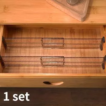 1шт регулируемый выдвижной разделитель для кухонных ящиков - Организуйте кухню, ванную комнату и офисное пространство, свободное комбинирование, сортировка нижнего белья и носков 1 Set