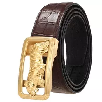 1шт. Ремень из нержавеющей стали с автоматической пряжкой, мужской ремень первого слоя, повседневный ремень, ремень Ly36-61436-5 110cm-130cm