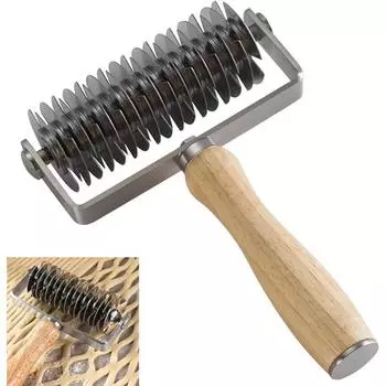 1шт, решетчатый роликовый резак, Edelstahl-Teigroller-Schneider, Backwerkzeuge, Kuchengerate, Kuchenzubehor 1pc