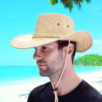 1шт ретро для мужчин британский стиль западный ковбой сплошной цвет солнцезащитный крем льняная легкая ежедневная