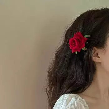 1шт ретро красный розовый цветок розы стильный элегантный модный шпилька боковой зажим красный