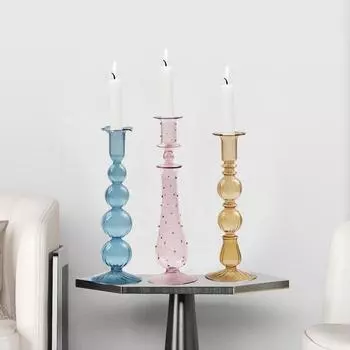 1шт романтическая гидропонная прозрачная ваза стеклянный подсвечник винтажный стеклянный подсвечник подарок