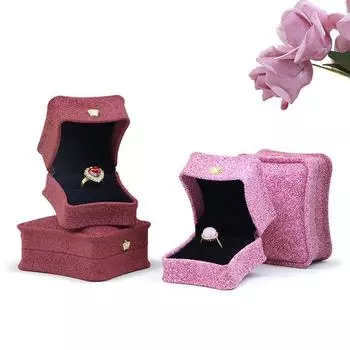 1шт романтическая модная шкатулка для колец органайзер для ювелирных изделий бархатная ткань дисплей для колец чехол для хранения