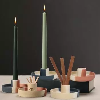 1шт романтическое украшение для дома керамический подсвечник креативный поднос ароматическая свеча сукияки скандинавский орнамент
