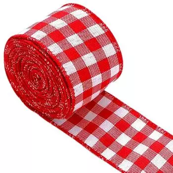 1шт Рождественские украшения для елки Рождественские ленты Крытый и открытый Подарочная упаковка Лента Полосатая лента