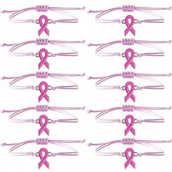 1шт розовый браслет с лентой профилактический браслет для груди забота о женском здоровье любовь день груди вязанный браслет Adjustable розовый