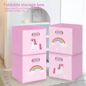 1шт розовый единорог радуга ящик для хранения подгузников, сумка для хранения большой емкости, складная, портативная, книги, одежда, хранение игрушек, ящик