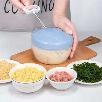 1шт ручной измельчитель ручной веревочный кухонный комбайн измельчитель для салата чеснокорезка лука кухонный инструмент аксессуары синий