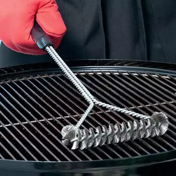 1шт щетка для чистки гриля инструмент для барбекю стальная проволочная щетка для гриля 2 щетки из нержавеющей стали в 1 аксессуар для барбекю лучшее чистящее средство для барбекю