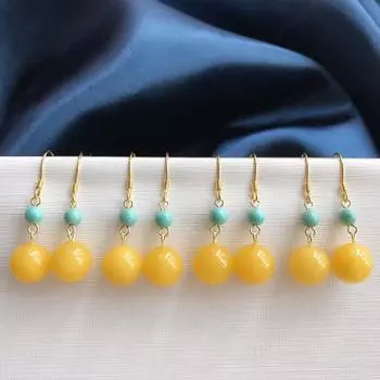 1шт серьги из бисера женские украшения для ушей ретро старые медовые серьги с простой индивидуальностью