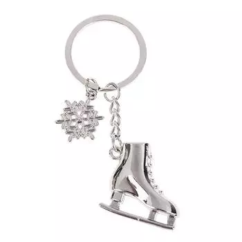 1шт серебряные коньки снежинка кулон брелок для ключей катание на коньках брелок 30*30mm серебряный