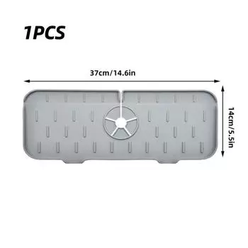 1шт серый 37X14CM кухонный кран впитывающий коврик защита от брызг раковины силиконовый дренажный коврик для сушки защита столешницы