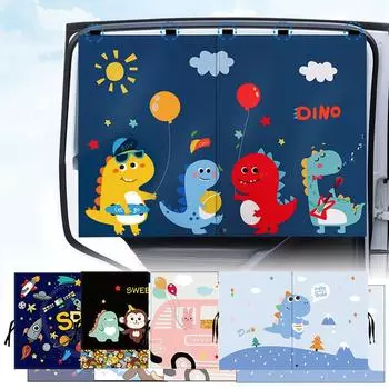 1шт сетчатый солнцезащитный козырек для автомобиля, магнитный козырек от солнца, летняя печать, отражающая защита от ультрафиолета