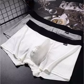 1шт сексуальные мужские сплошные дышащие трусы-шорты с карманами-выпуклостью M белый